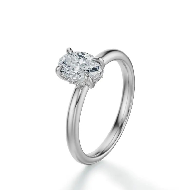 Pierścionek owalny diament białe złoto SBPZ_068